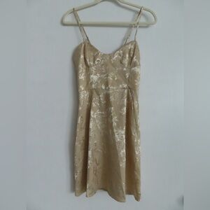 Crescent Gold Mini Dress Bustier Floral